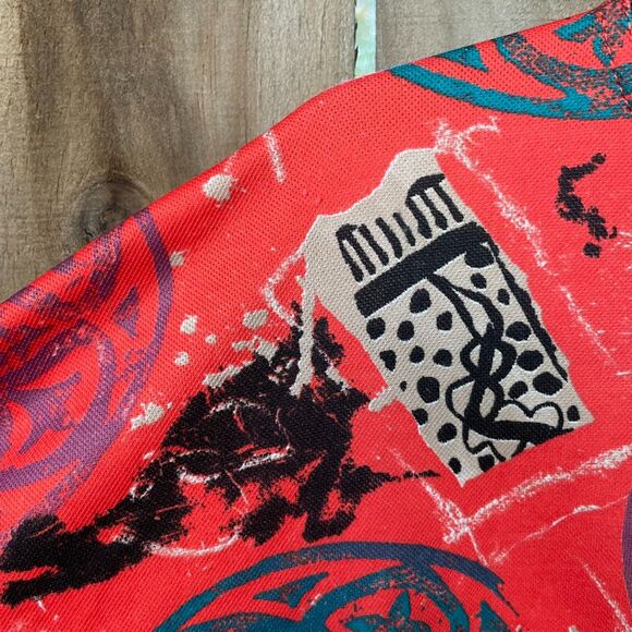 men's Vintage 80s RIFF&RAFF crazy print Poly Knit SHIRT xl - Picture 8 of 8